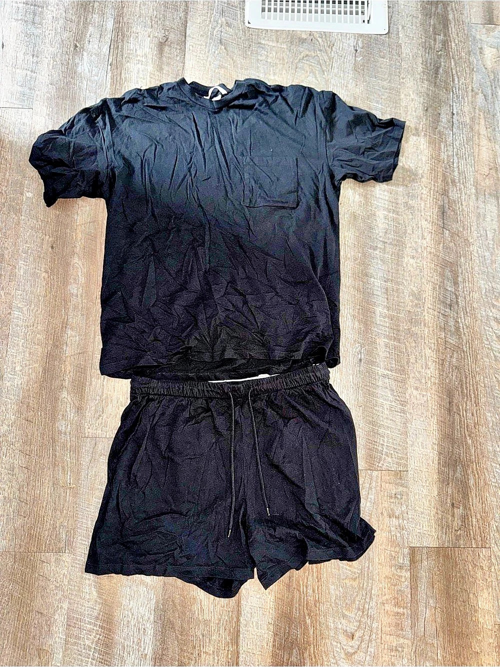 Victoria’s Secret Black Short-Sleeve Shirt and Shorts pajamas set